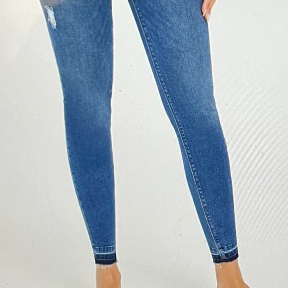 Spanx Women's Distressed Skinny Blue Jeans Size M - Picture 12 of 12